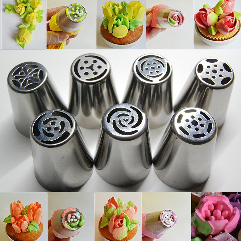 Stainless Steel Pastry Nozzles - Russian Tulip Icing Tool (7pcs)